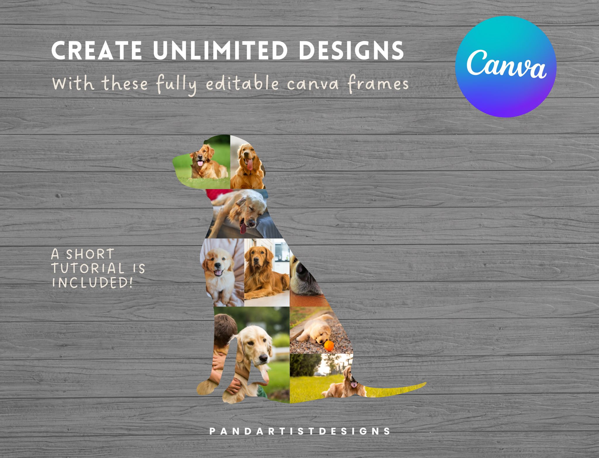 DIY Dog and Paw Photo Collage Design on CANVA - Editable Canva Frame ...