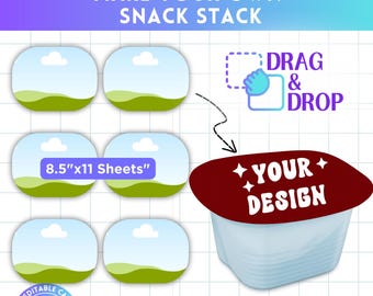 Snack Stack Chip Editable Canva Template, Custom Potato Snack Stack Label, Drag & Drop, Party Favor Template, Snack Stack Chip Topper, DIY