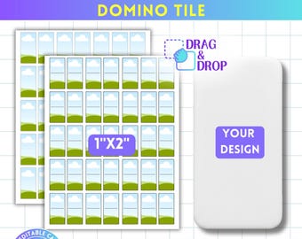Plantilla editable de fichas de dominó en Canva, plantilla imprimible de fichas de dominó con esquinas redondeadas, arrastrar y soltar, diseño de sublimación de fichas de dominó, rectángulo