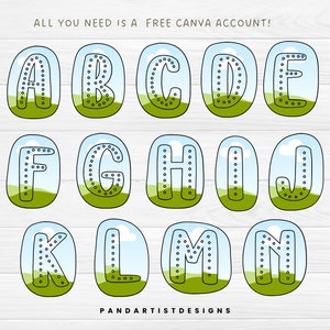 Fill your own Dalmatian Dots Letters & Number - Canva Frame - Drag and Drop - Sublimation Design Digital Alphabet Png Doodle Dalmatian Spots image 3