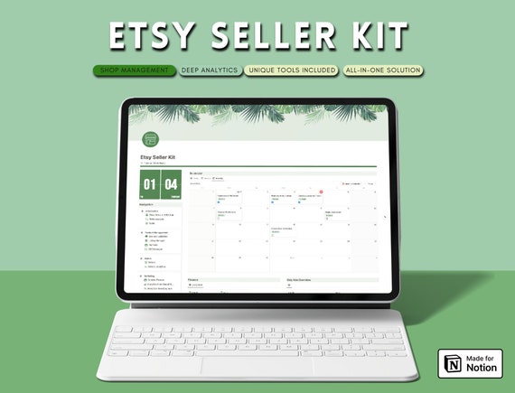 Etsy Shop Digital Planner, Notion Template, Etsy Seller Management Tools, Small Business E-commerce, +3 Guides on How to Sell & Rank on Etsy