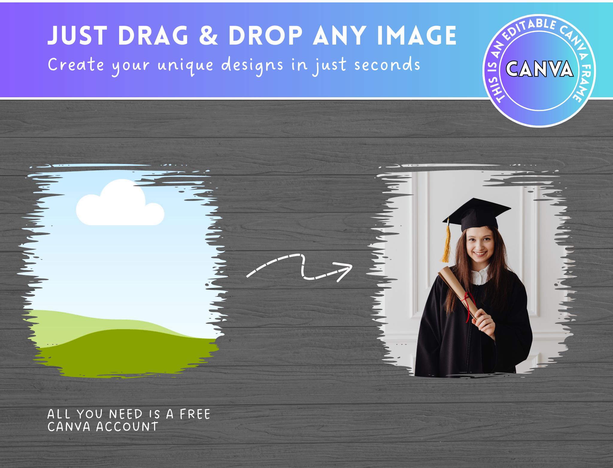 Bleach Effect Distressed Edge Canva Frames Bundle - Drag & Drop Photo ...