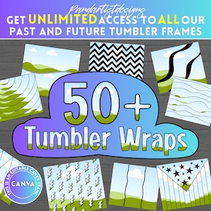 Make your own Skinny 20 oz TUMBLER Wraps on Canva - Easy Drag and Drop - Canva Frames Bundle - Template 50+ Tumbler - Sublimation Designs