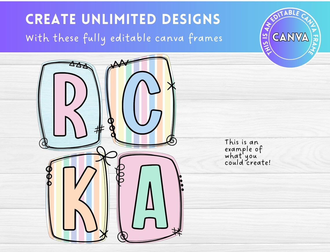 Doodle Border Canva Frames Template, Hand Drawn Border Canva Frames ...
