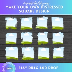 Bleach Effect Distressed Edge Canva Frames Bundle - Drag & Drop ...