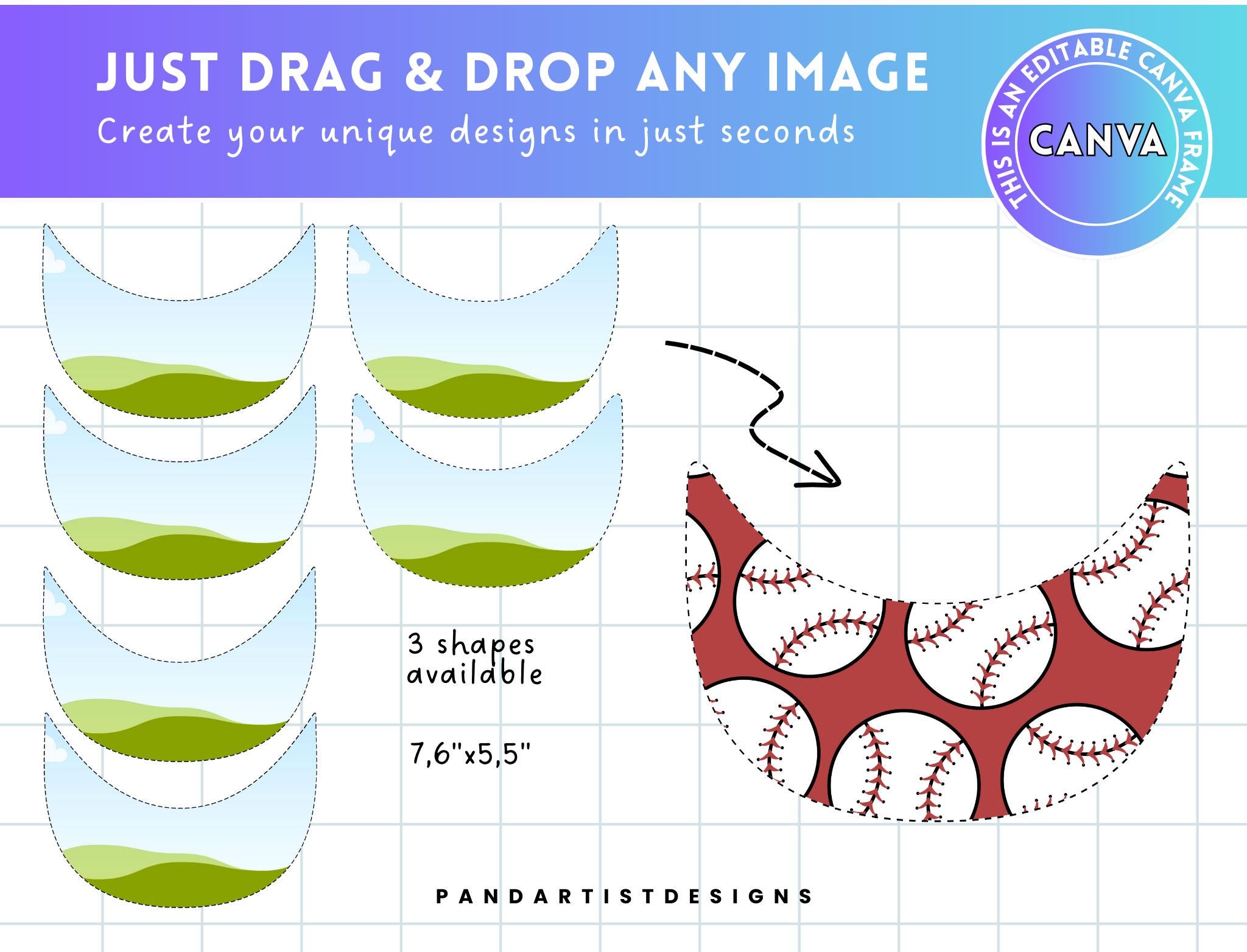 Hat Brim Editable Canva Template, Blank Hat Template, Canva Frame ...