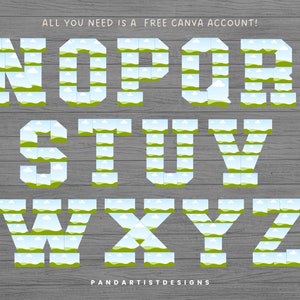 Canva Photo Collage Varsity Letters & Numbers - Canva Frames Bundle - Easy Drag and Drop - Digital Alphabet Storyboard Memorial - Birthday image 4