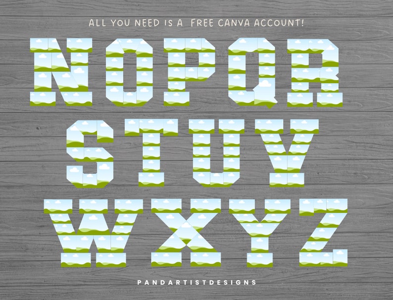 Canva Photo Collage Varsity Letters & Numbers - Canva Frames Bundle - Easy Drag and Drop - Digital Alphabet Storyboard Memorial - Birthday image 4