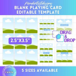 Leere spielen bearbeitbare Canva Vorlage, Poker Kartenvorlage, einfaches Ziehen und Ablegen, Sublimationskartenspiel, DIY druckbar, Canva Frames Bundle