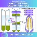 Graduation Stole Editable Canva Frame Template - Easy Drag and Drop - Grad 2026 Template, Graduation Stole Blank Template For Sublimation