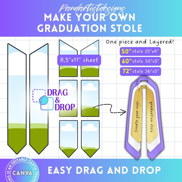 Graduation Sash Template.pdf Sash Template - Etsy