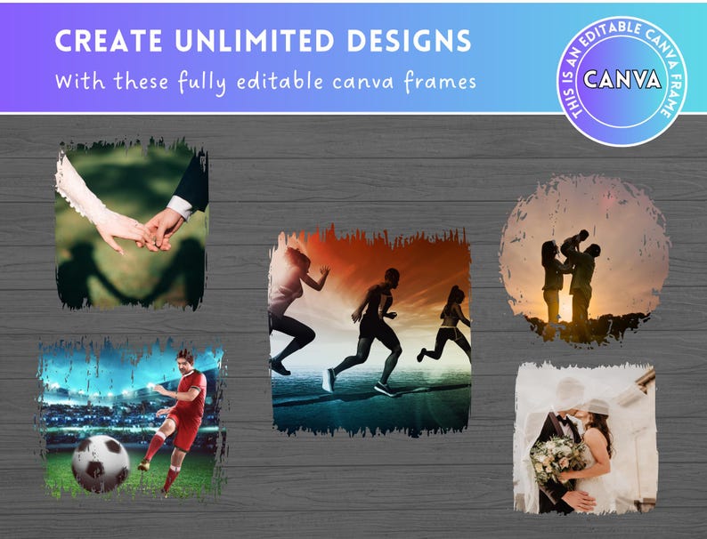 120+ Bleach Effect Distressed Edge Canva Frames Bundle - Drag & Drop ...