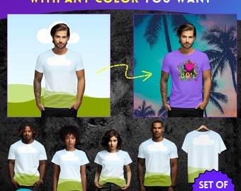 Make your Own Gildan 5000 Mockups, T-shirt Mockup Canva Frames Bundle, Create Unlimited Tshirts Mock-ups with Any Color You Want, POD G500