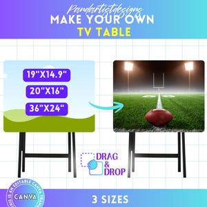 Plantilla editable de Canva para mesa de TV, envoltorio imprimible para bandeja de día de partido, arrastrar y soltar, plantilla DIY, personalizada, descarga digital png svg