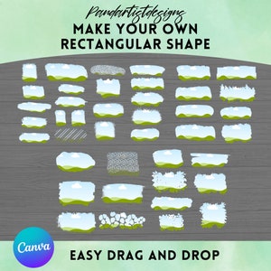 Make Your Own Rectangular Paint Splatter on CANVA - DIY Digital Sticker - Drag and Drop - Canva Frame Bundle - Brush Splatter PNG Hand Drawn