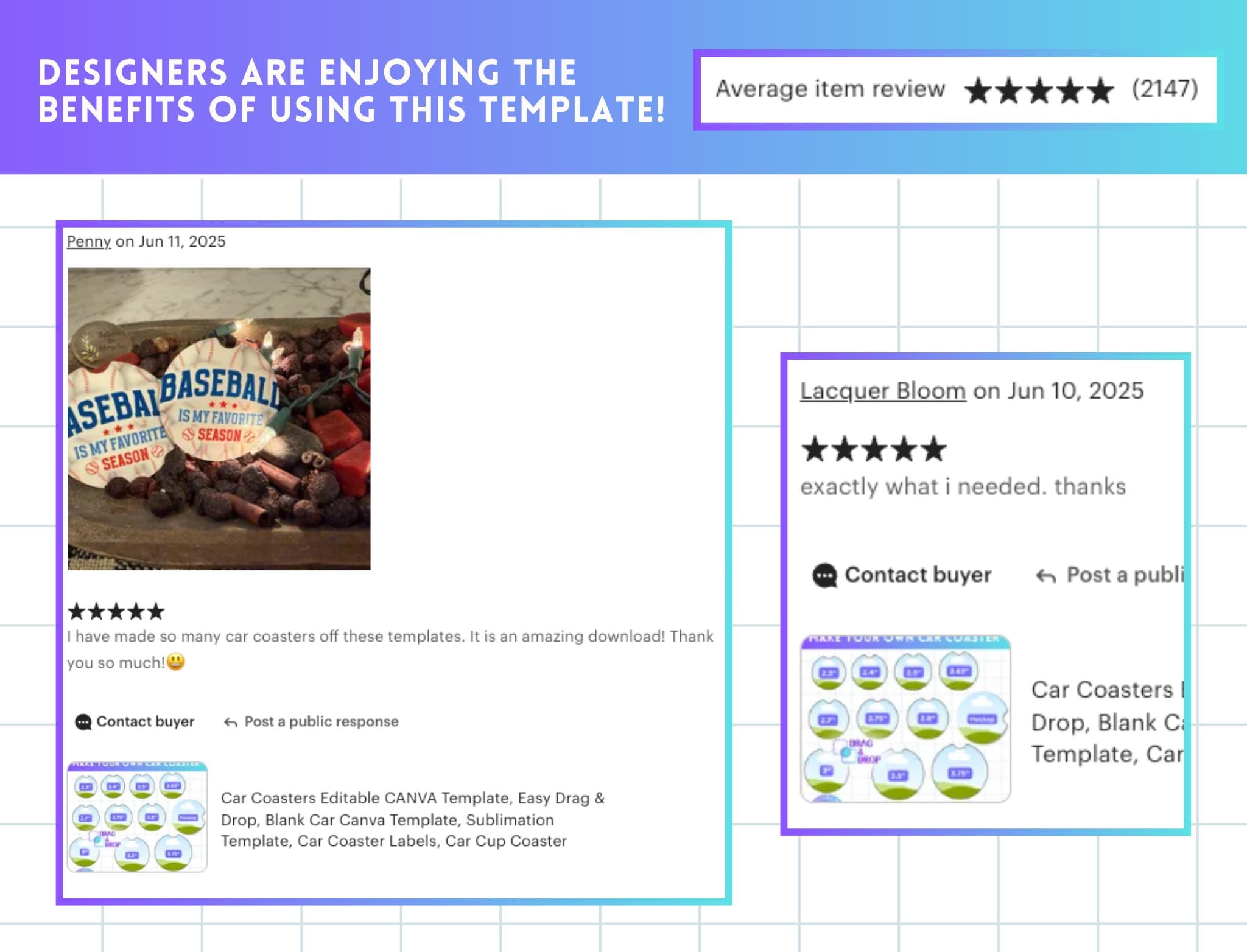 Car Coasters Editable CANVA Template, Easy Drag & Drop, Blank Car Canva ...
