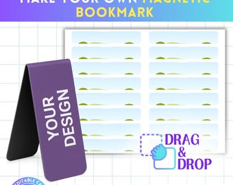 Magnetic Bookmark Sublimation Template, Editable Canva Template, Printable Bookmarks, Book Lover Gift, Drag and Drop, Custom Canva Frames