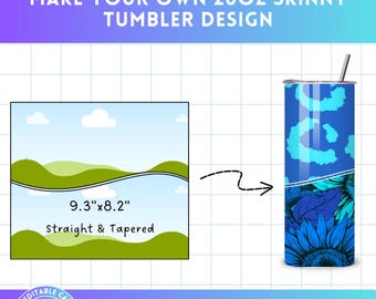Design Your Own Wavy Split Tumbler Wraps on Canva, Straight 20oz Skinny Tumbler, Drag and Drop, Canva Frame, Sublimation Wrap, Photo Collage