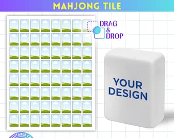 Mahjong Tile Template, American Mahjong Tile Canva Template, Printable Mahjong Stickers, Sublimation Template, Drag & Drop, 8.5x11” Sheet