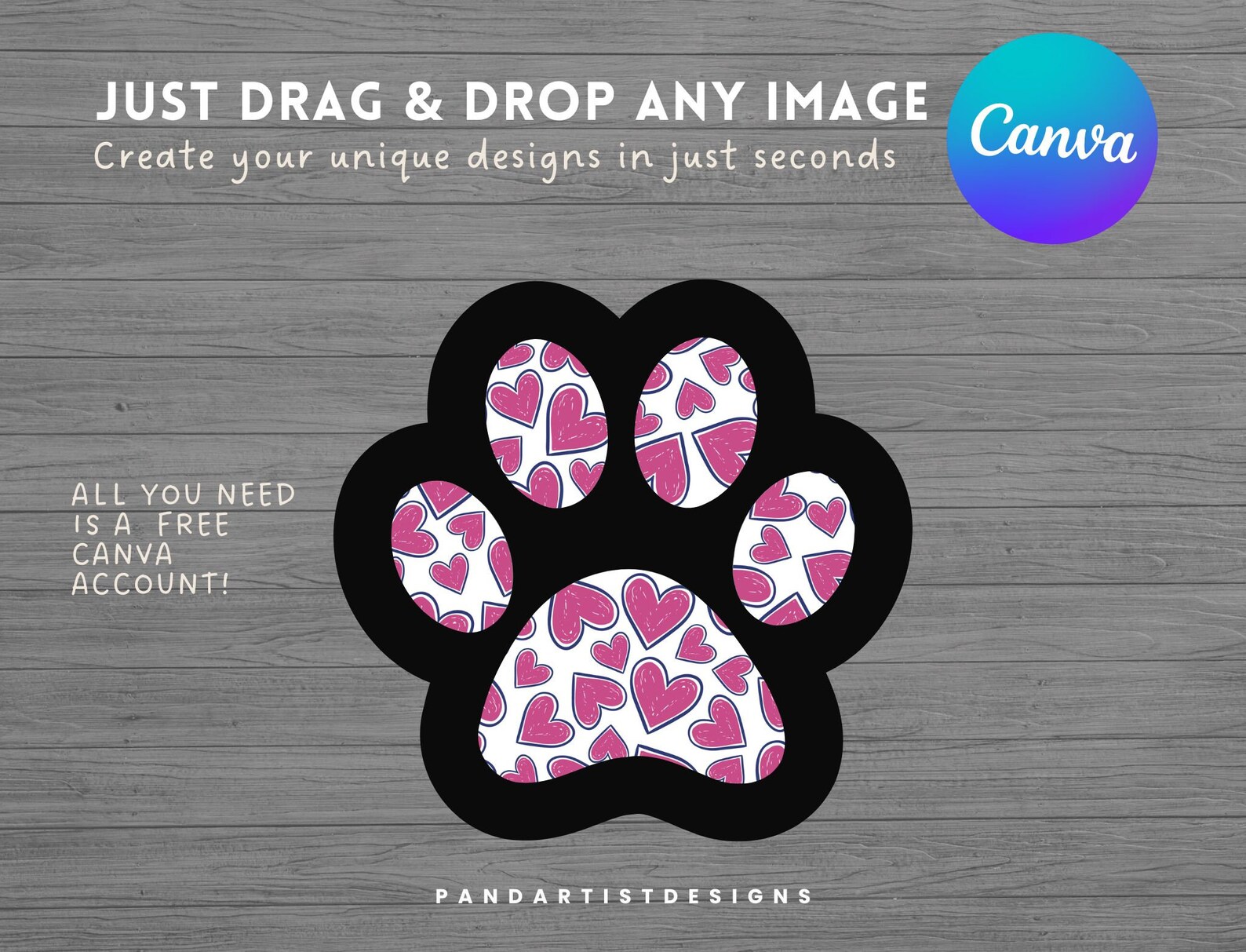 DIY Make Your Own Paw Print Design on CANVA With Easy Drag and Drop ...
