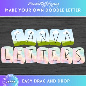 Rellena tus propias letras Doodle Box en CANVA con la sencilla función de arrastrar y soltar - Alfabeto de marcos de Canva - Fuente dibujada a mano estilo vaquero occidental, PNG editable