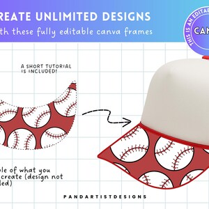 Hat Brim Editable Canva Template, Blank Hat Template, Canva Frame ...