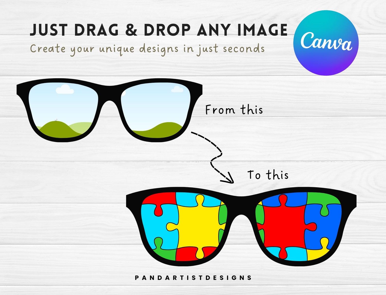 Make Your Own Sunglasses on Canva With Easy Drag and Drop Etsy