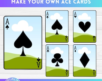 Maak je eigen aas speelkaarten ontwerp op CANVA - Canva lijstbundel - Easy Drag and Drop, digitale sublimatie, png - pokerkaarten - gezelschapsspel