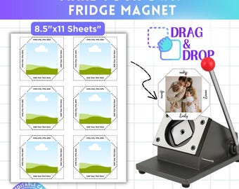 2x2 Square Fridge Magnet Editable Canva Template, Magnet Maker Template, Magnet Machine Template,  Drag & Drop, Blank Template, DIY 2,5x2,5