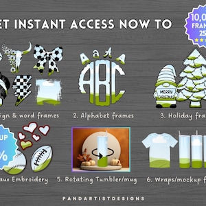 ENTIRE STORE - Canva Frames Mega Bundle - Editable Template - Easy Drag and Drop - Design Digital Element - Add Your Own Pattern - Alphabet image 10
