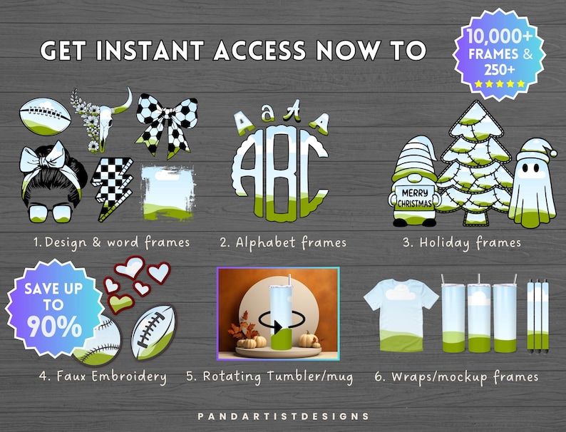 ENTIRE STORE - Canva Frames Mega Bundle - Editable Template - Easy Drag and Drop - Design Digital Element - Add Your Own Pattern - Alphabet image 10