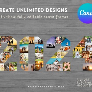 Canva Photo Collage Varsity Letters & Numbers - Canva Frames Bundle - Easy Drag and Drop - Digital Alphabet Storyboard Memorial - Birthday image 7