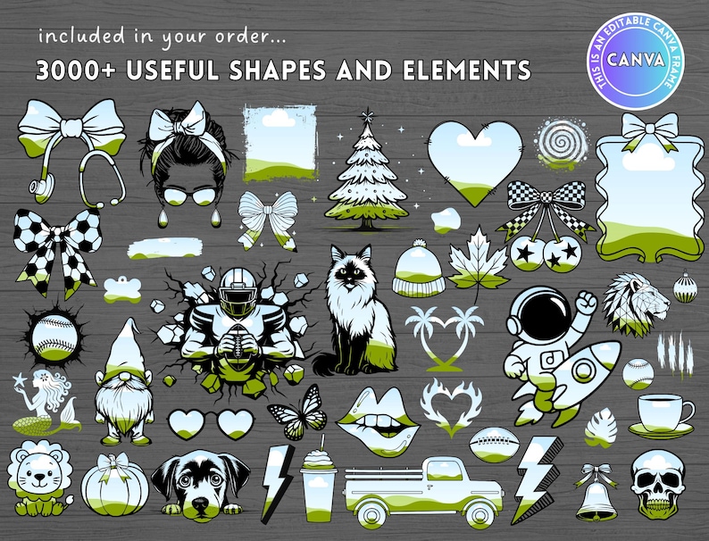 ENTIRE STORE - Canva Frames Mega Bundle - Editable Template - Easy Drag and Drop - Design Digital Element - Add Your Own Pattern - Alphabet image 4