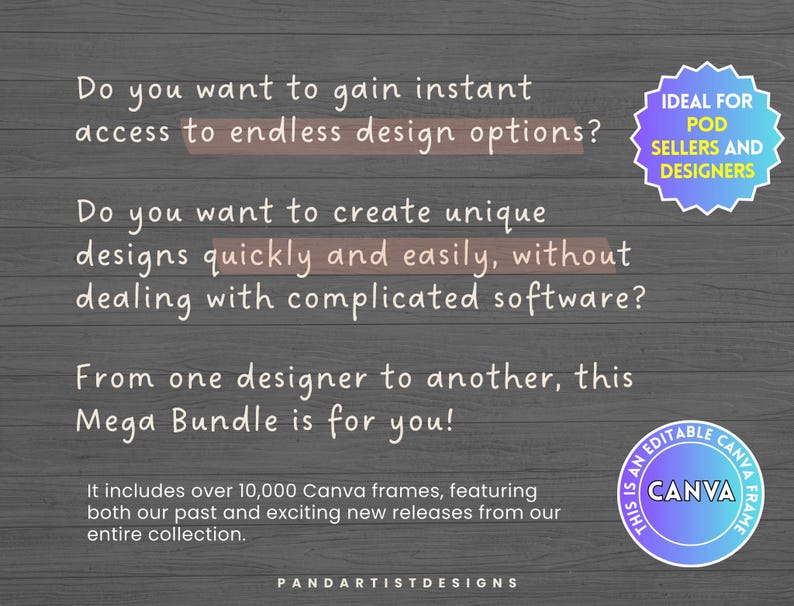 ENTIRE STORE - Canva Frames Mega Bundle - Editable Template - Easy Drag and Drop - Design Digital Element - Add Your Own Pattern - Alphabet image 2