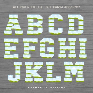 Canva Photo Collage Varsity Letters & Numbers - Canva Frames Bundle - Easy Drag and Drop - Digital Alphabet Storyboard Memorial - Birthday image 3
