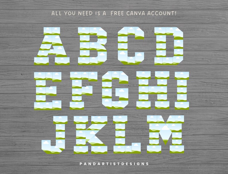 Canva Photo Collage Varsity Letters & Numbers - Canva Frames Bundle - Easy Drag and Drop - Digital Alphabet Storyboard Memorial - Birthday image 3