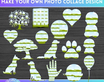 DIY Photo Collage Mega Bundle on CANVA - Editable Canva Frame with Easy Drag and Drop Photo - Memory Storyboard - Couple & Family Collage