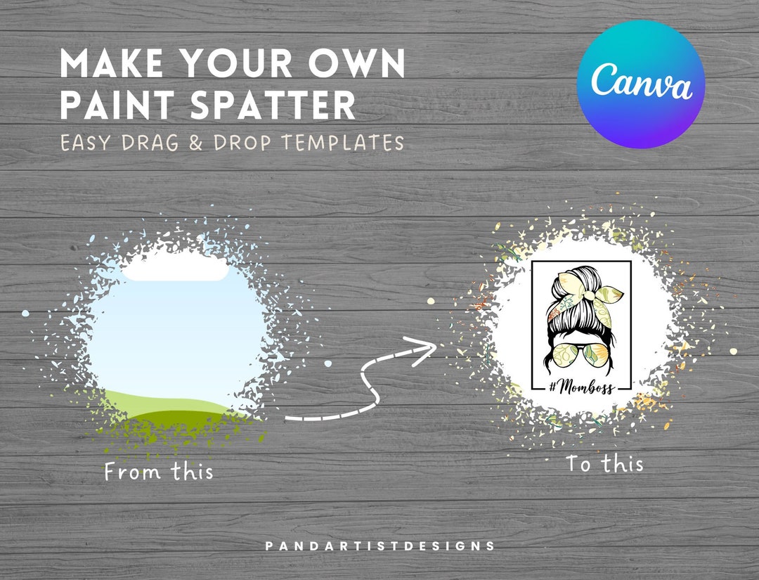 Design Your Own Paint Spatter on CANVA With Drag and Drop Etsy