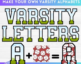 Molduras de alfabeto para universidade, preencha sua própria letra e número universitários em letras maiúsculas, arraste e solte, fonte esportiva universitária, design de sublimação PNG