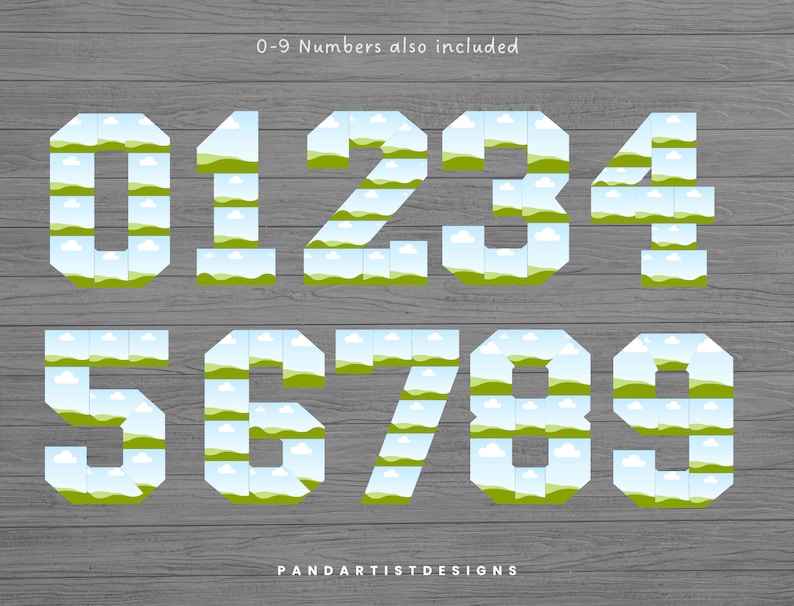 Canva Photo Collage Varsity Letters & Numbers - Canva Frames Bundle - Easy Drag and Drop - Digital Alphabet Storyboard Memorial - Birthday image 5