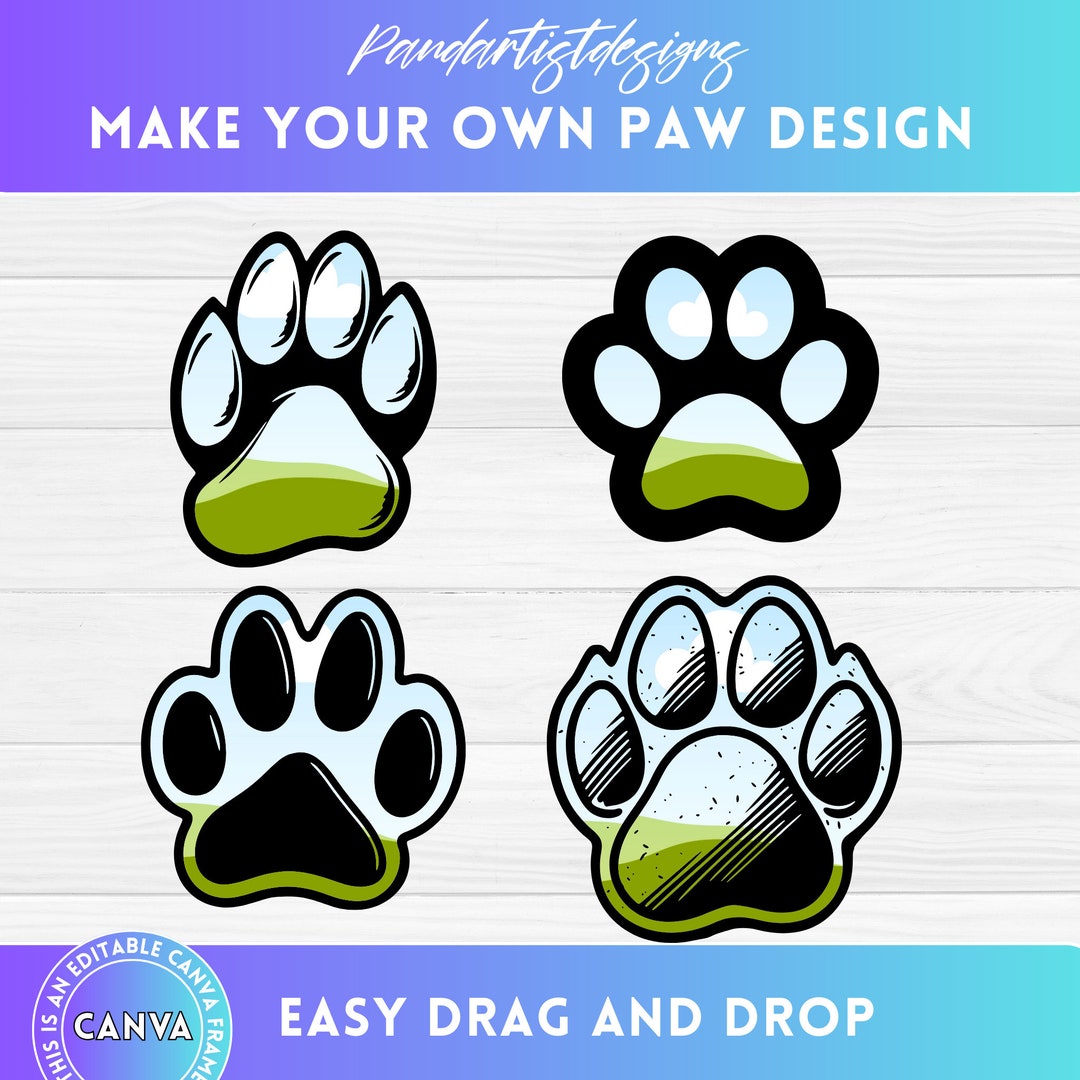 DIY Make Your Own Doodle Paw Print Design on CANVA With Easy Drag and ...