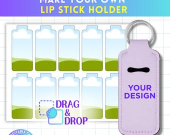 Plantilla de sublimación para bálsamo labial, plantilla para lápiz labial, plantilla para bálsamo labial, bricolaje, marcos de Canva, arrastrar y soltar, Canva editable