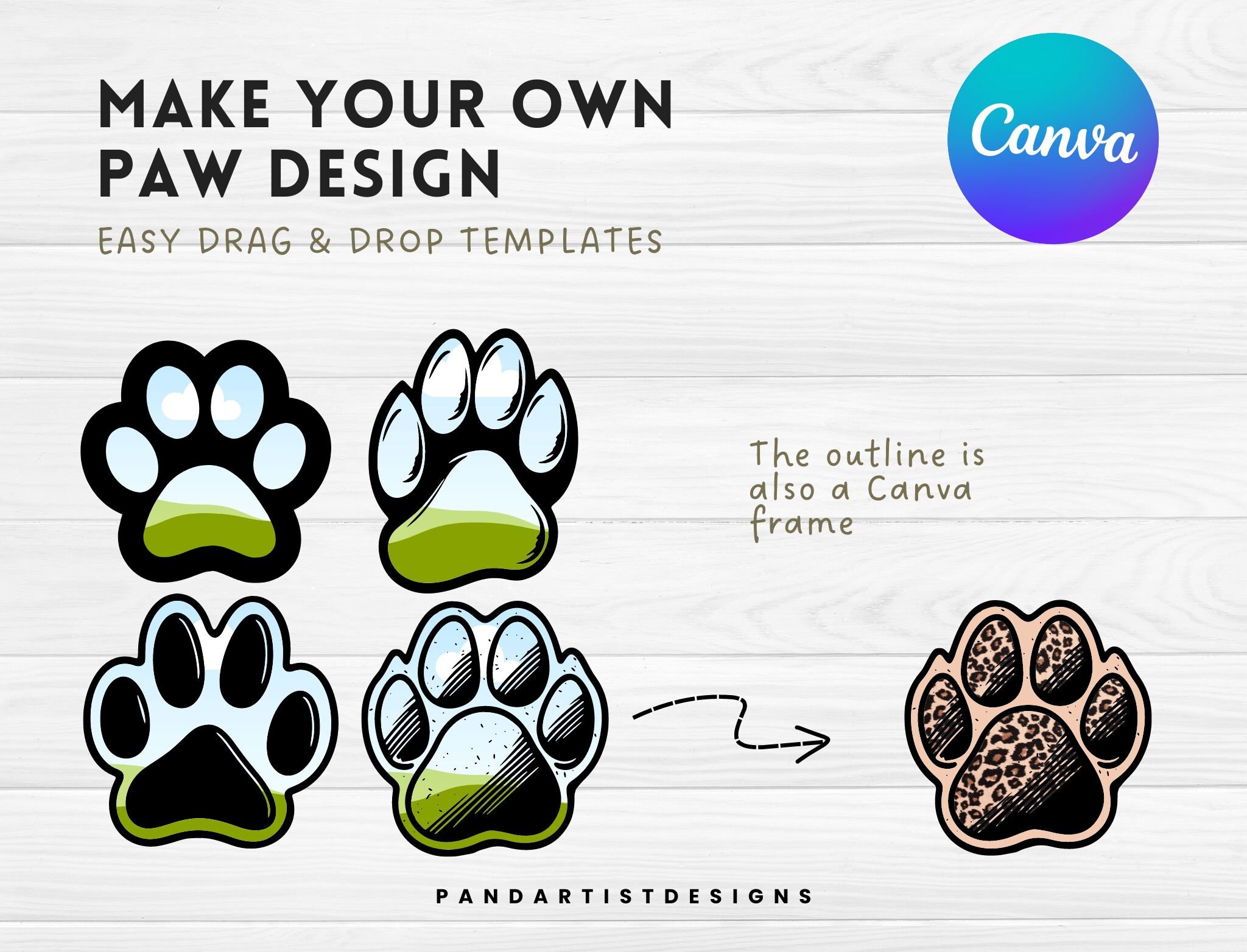 DIY Make Your Own Doodle Paw Print Design on CANVA With Easy - Etsy
