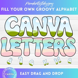 Lettere retrò e scarabocchiate con cornici Canva, facili da trascinare e rilasciare, set di lettere dell'alfabeto e numeri PNG, modello modificabile, design a sublimazione