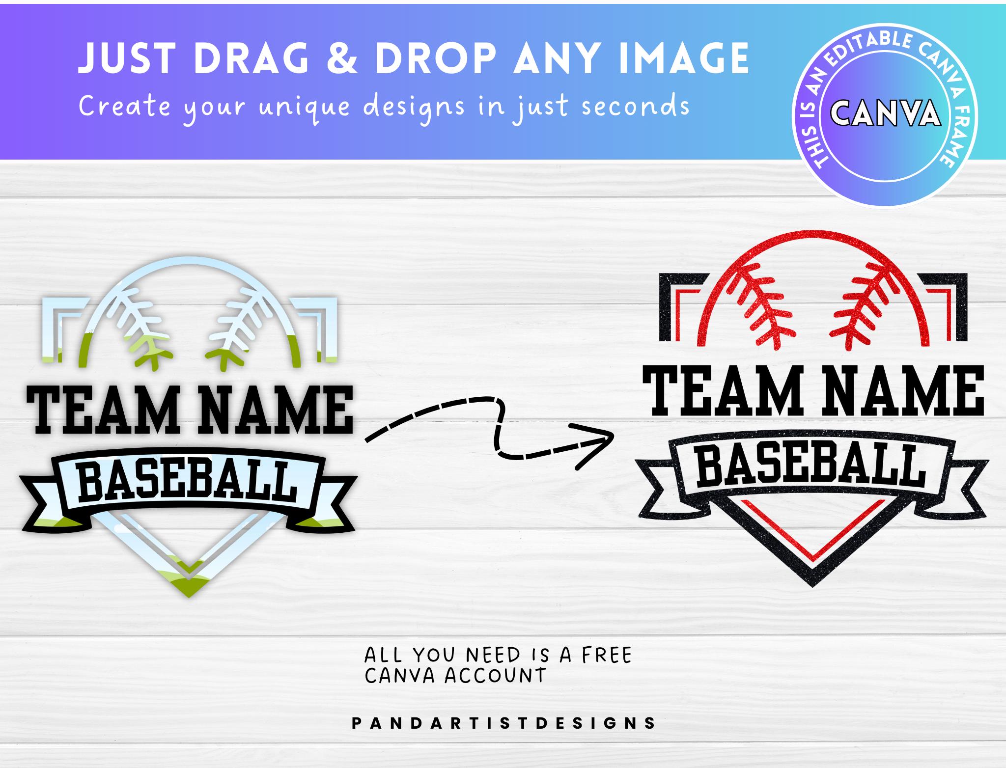 Baseball Team Editable Template, Canva Frame, Baseball Mascot, Game Day ...