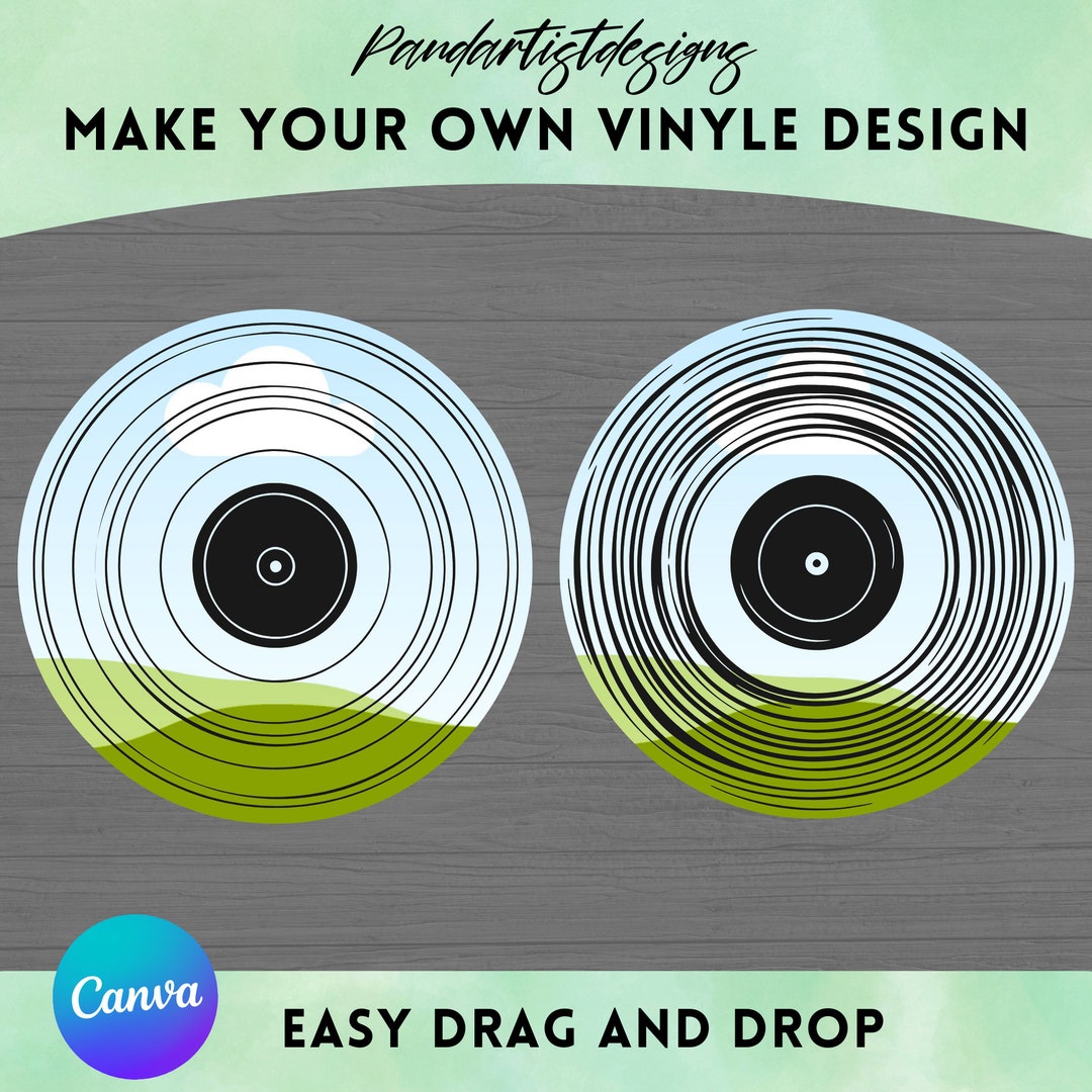 Make Your Own Vinyl Record Design on CANVA With Drag and Drop Canva