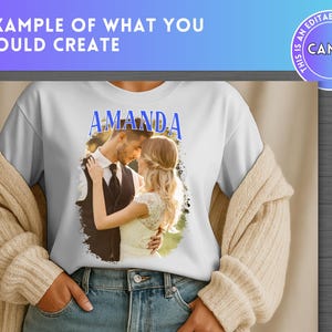 Plantilla de marco de Canva editable y personalizada con efecto pirata (arrastrar y soltar), collage de fotos, marcos de Canva modernos, camiseta de rap, diseño de camiseta de Canva, paquete POD imagen 5