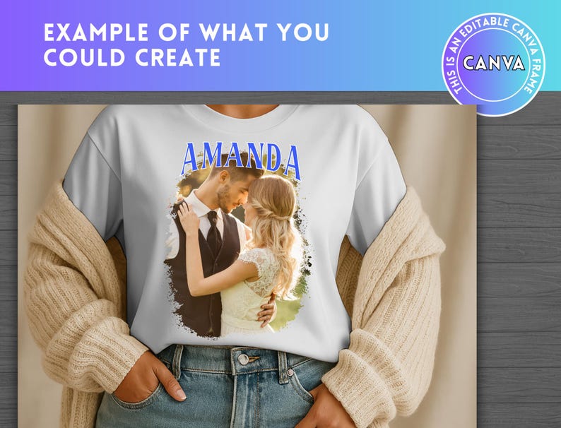 Plantilla de marco de Canva editable y personalizada con efecto pirata (arrastrar y soltar), collage de fotos, marcos de Canva modernos, camiseta de rap, diseño de camiseta de Canva, paquete POD imagen 5