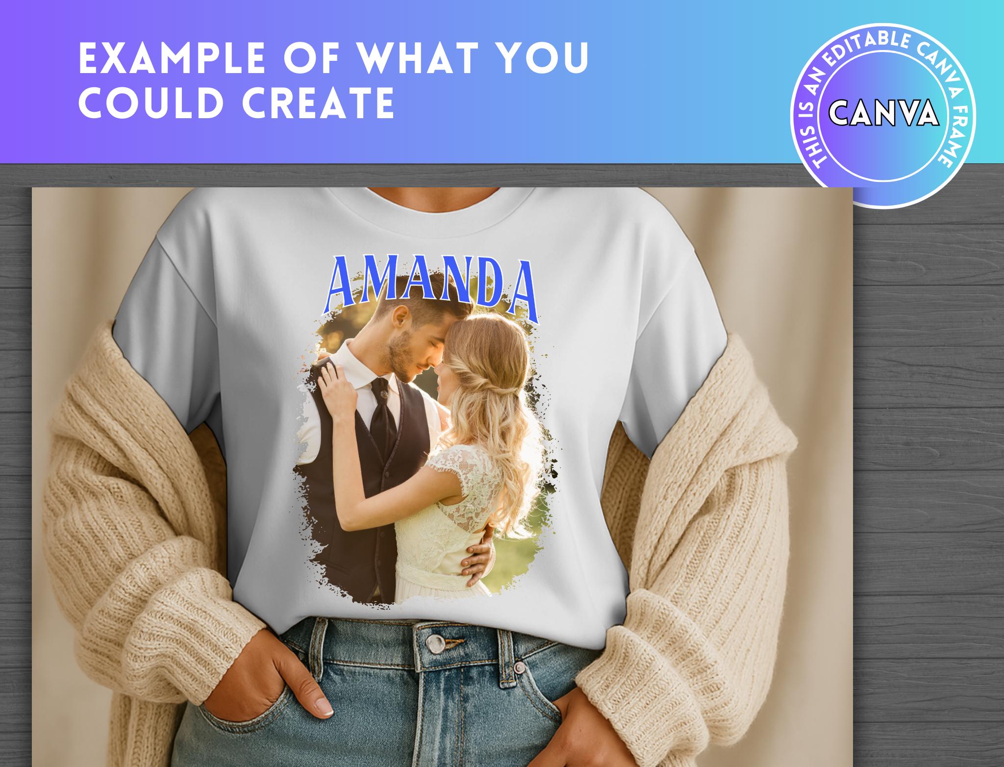 Custom Bootleg Editable Canva Frame Template, Drag and Drop, Photo ...