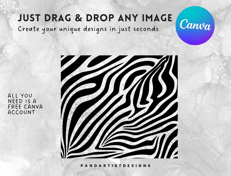 Zebra Skin Skinny 20oz Tumbler Wraps Design on Canva With Drag - Etsy